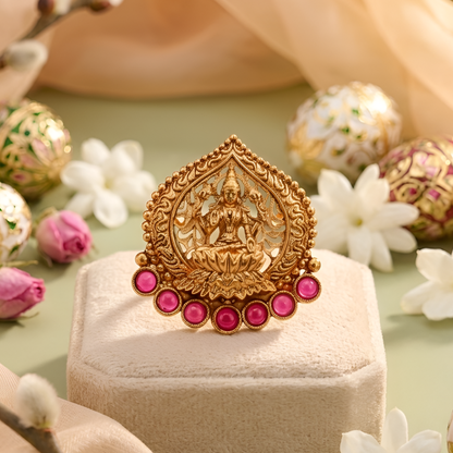 Gold Plated Lakshmi Temple Ring