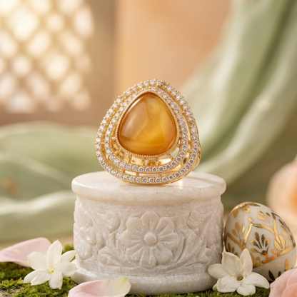 Teardrop Halo Cocktail Ring