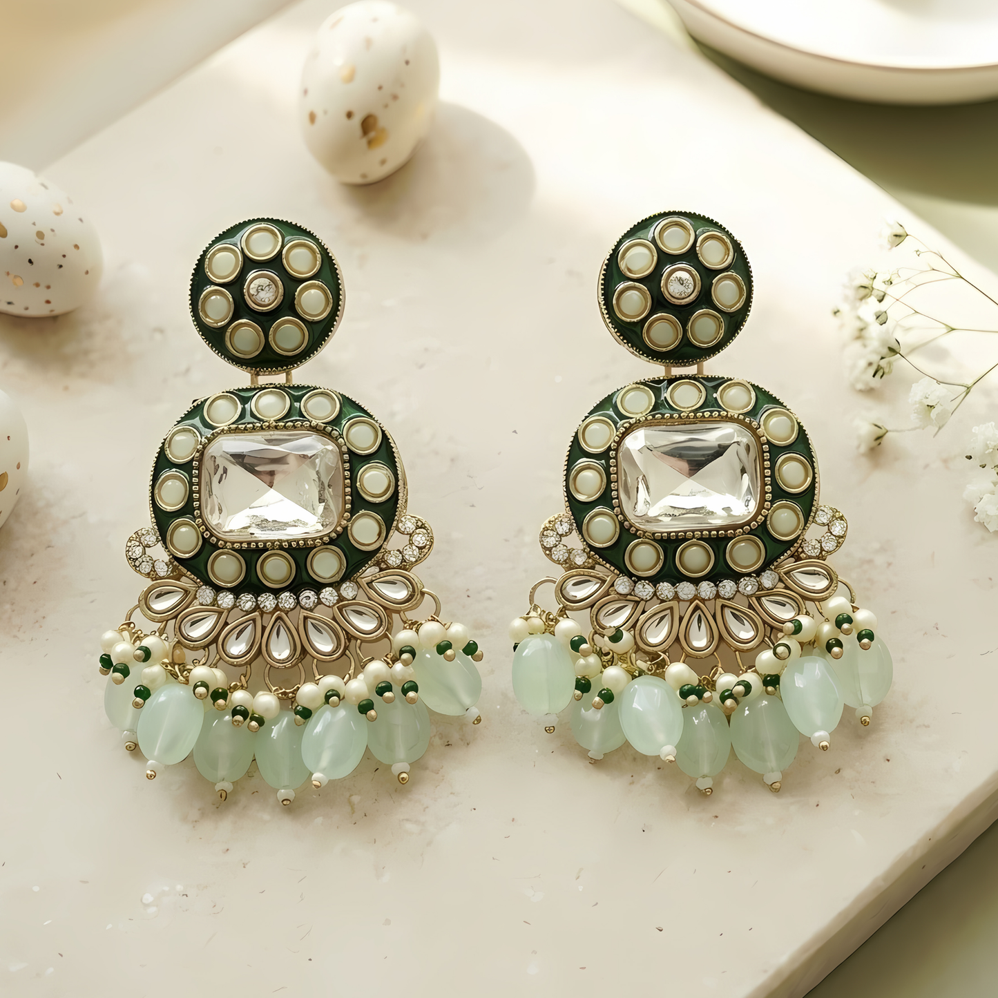 Meenakari Chandbali Earrings