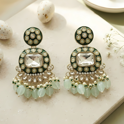 Meenakari Chandbali Earrings