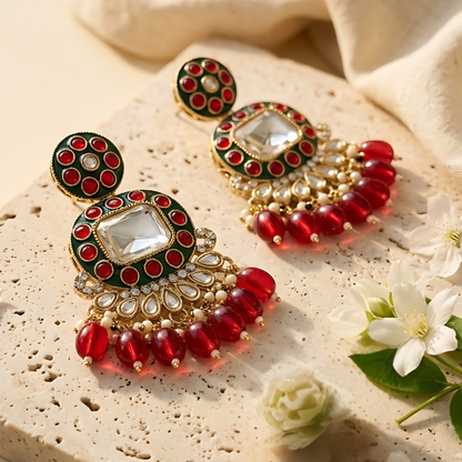 Meenakari Chandbali Earrings