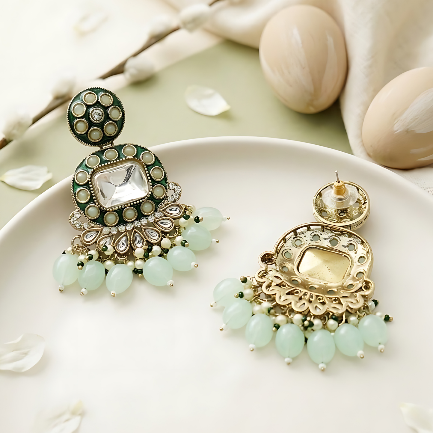 Meenakari Chandbali Earrings