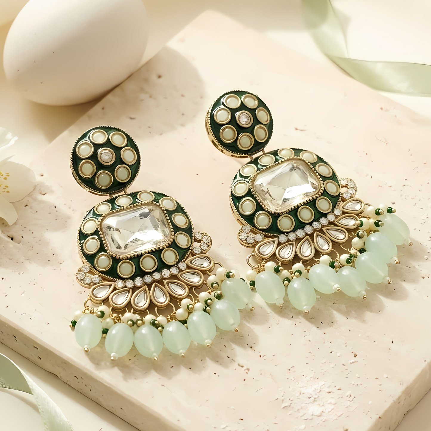 Meenakari Chandbali Earrings