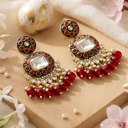 Meenakari Chandbali Earrings