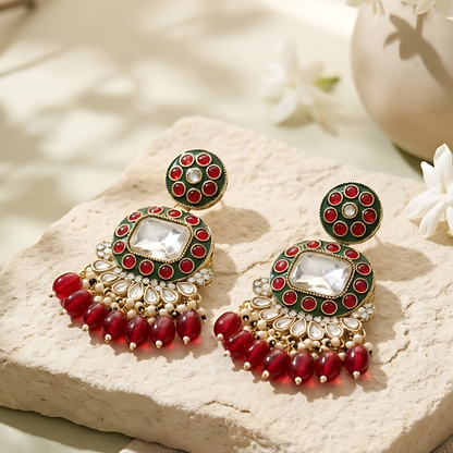 Meenakari Chandbali Earrings