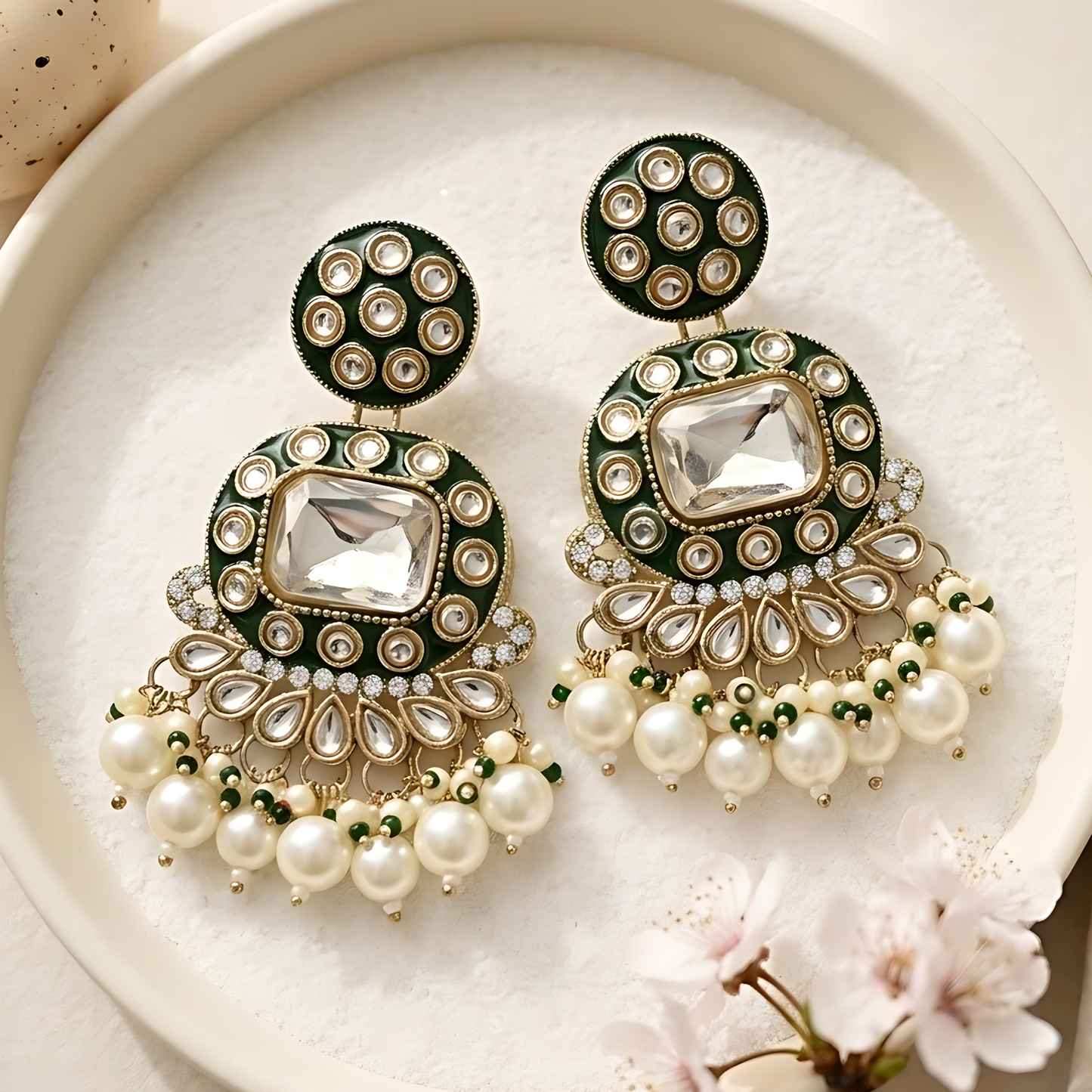 Meenakari Chandbali Earrings