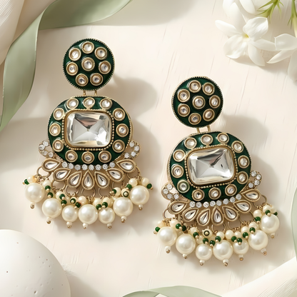Meenakari Chandbali Earrings
