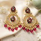 Ruby Pink Chandbali Earrings