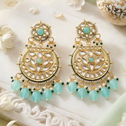Kundan Polki Chandbali Earrings