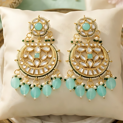 Kundan Polki Chandbali Earrings