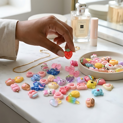 Kawaii Charms Mix – Cute Bear, Bunny, Fruit & Cartoon Charms