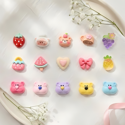 Kawaii Charms Mix – Cute Bear, Bunny, Fruit & Cartoon Charms