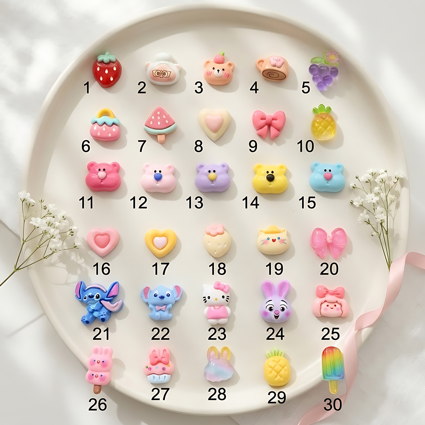 Kawaii Charms Mix – Cute Bear, Bunny, Fruit & Cartoon Charms