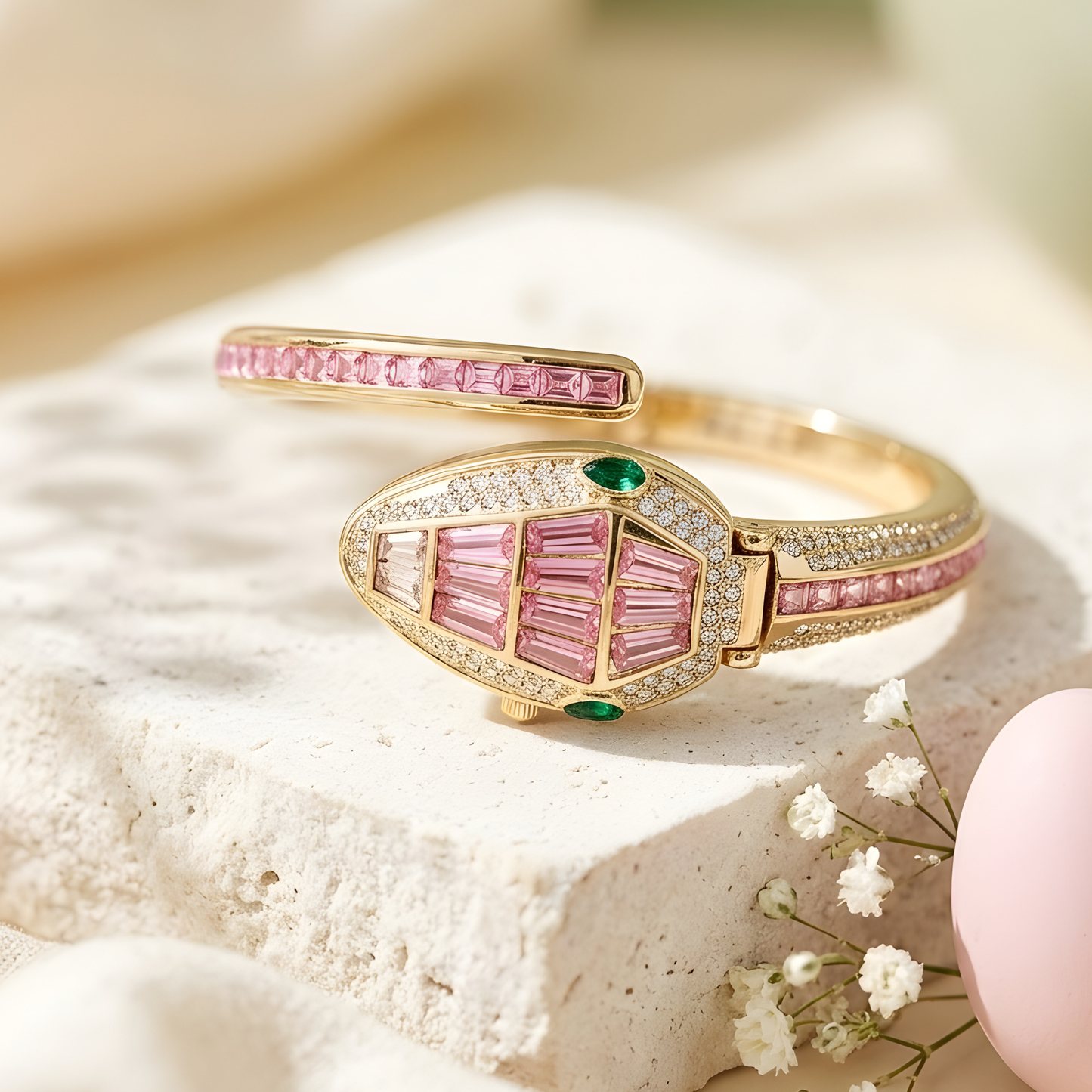 Snake Design Hidden Watch Bracelet for Women