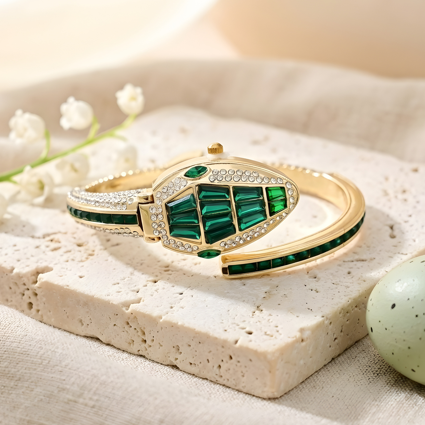 Snake Design Hidden Watch Bracelet for Women