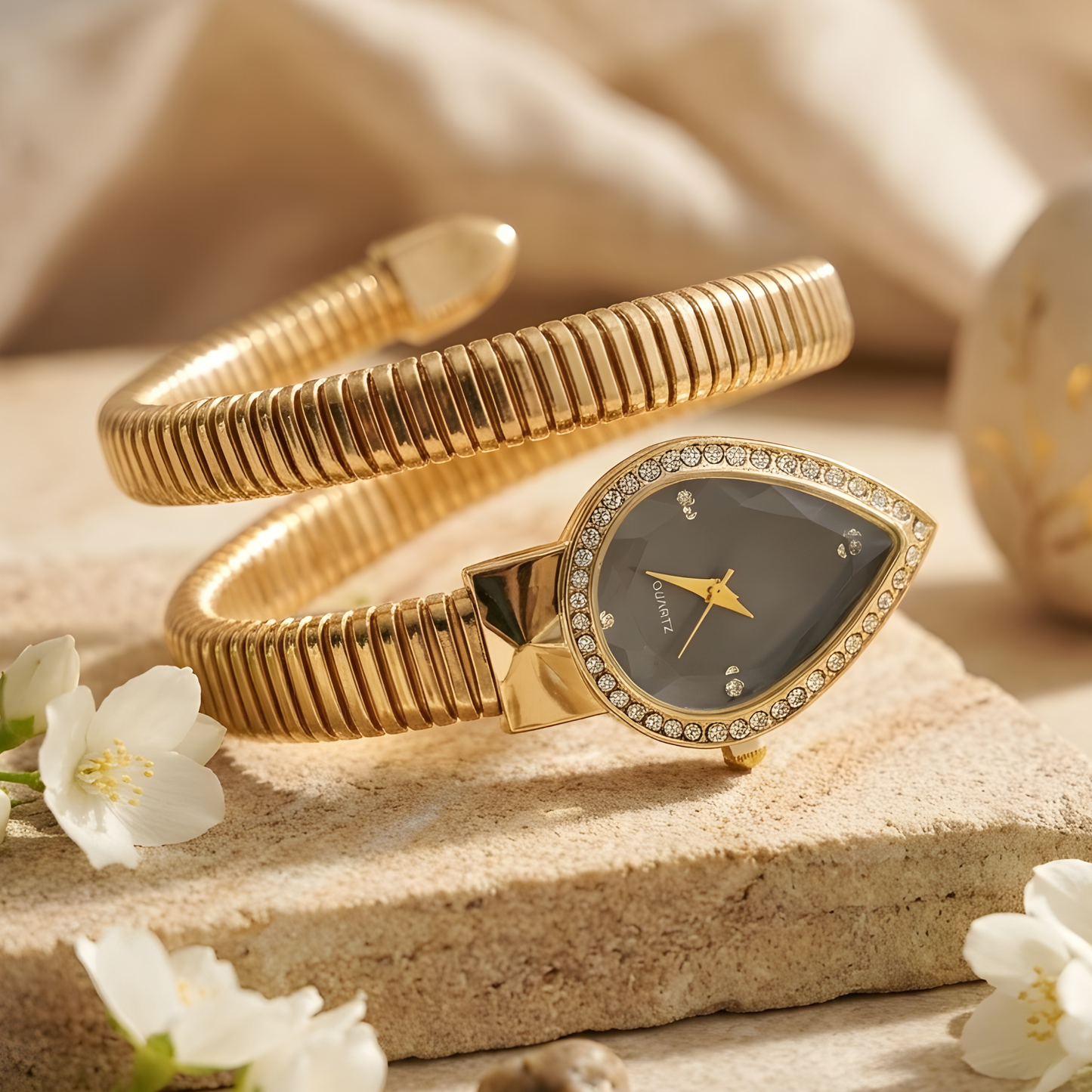 Spiral Wrap Bracelet Watch for Women
