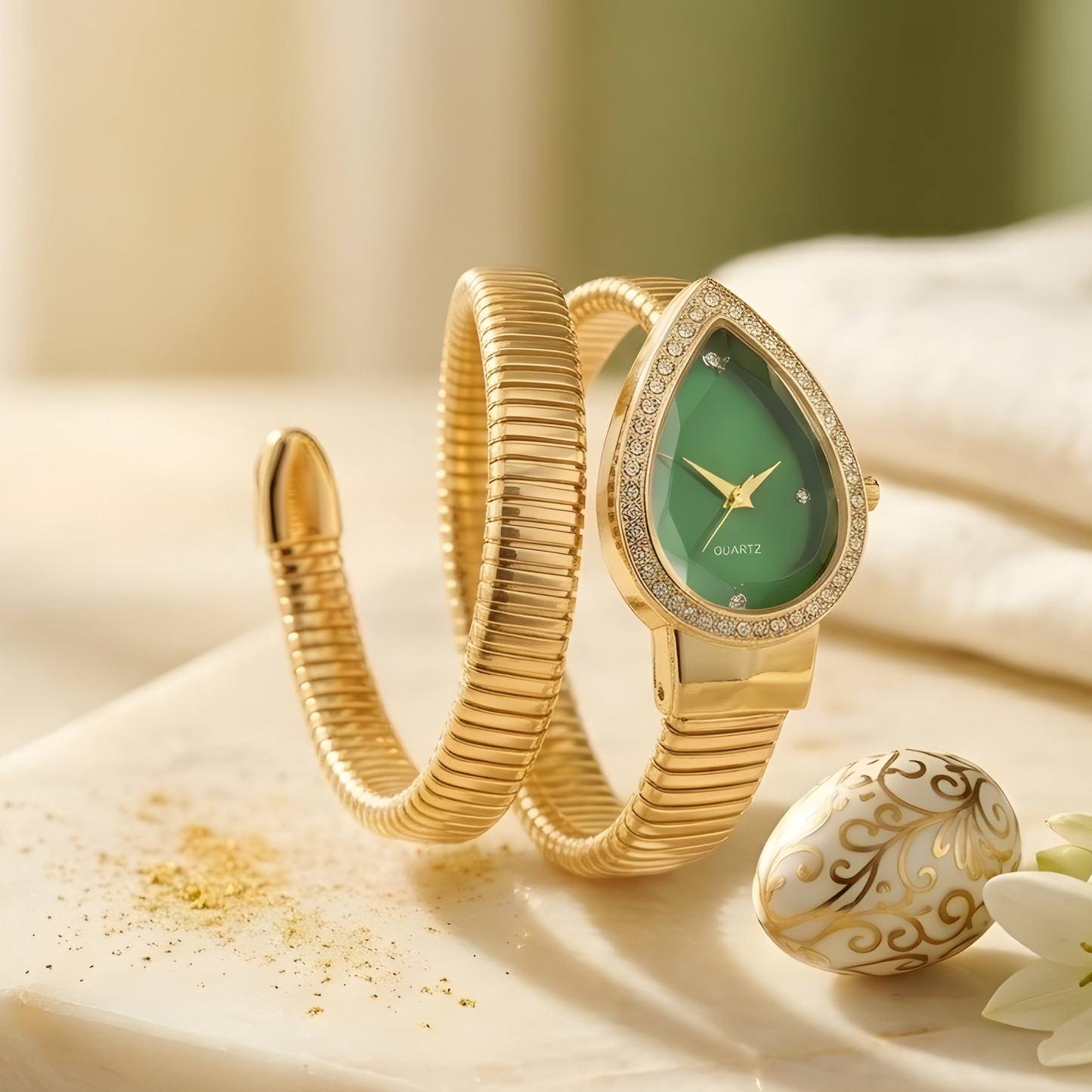 Spiral Wrap Bracelet Watch for Women