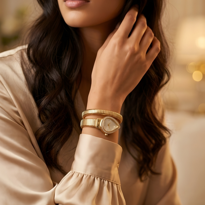 Spiral Wrap Bracelet Watch for Women