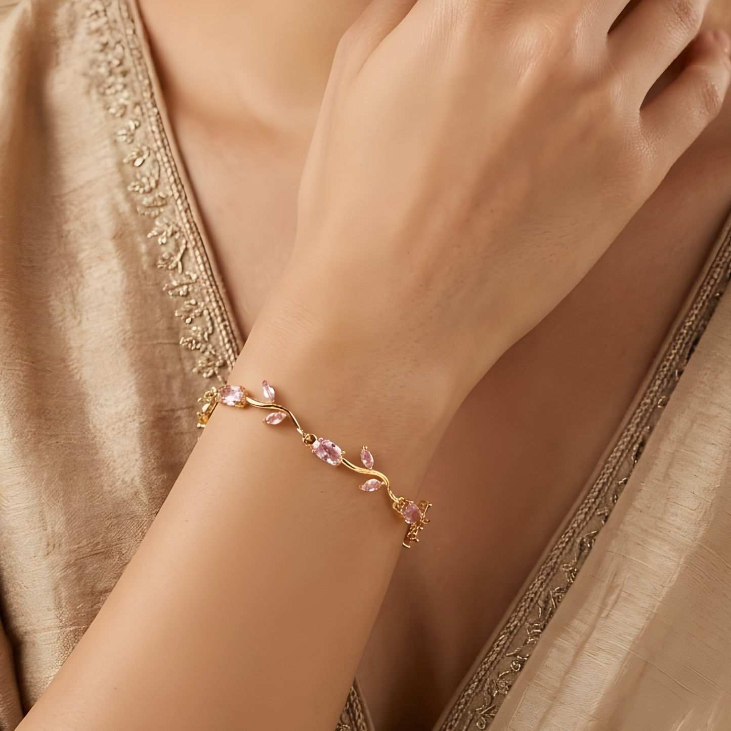 Moissanite Diamond Tulip Bracelet