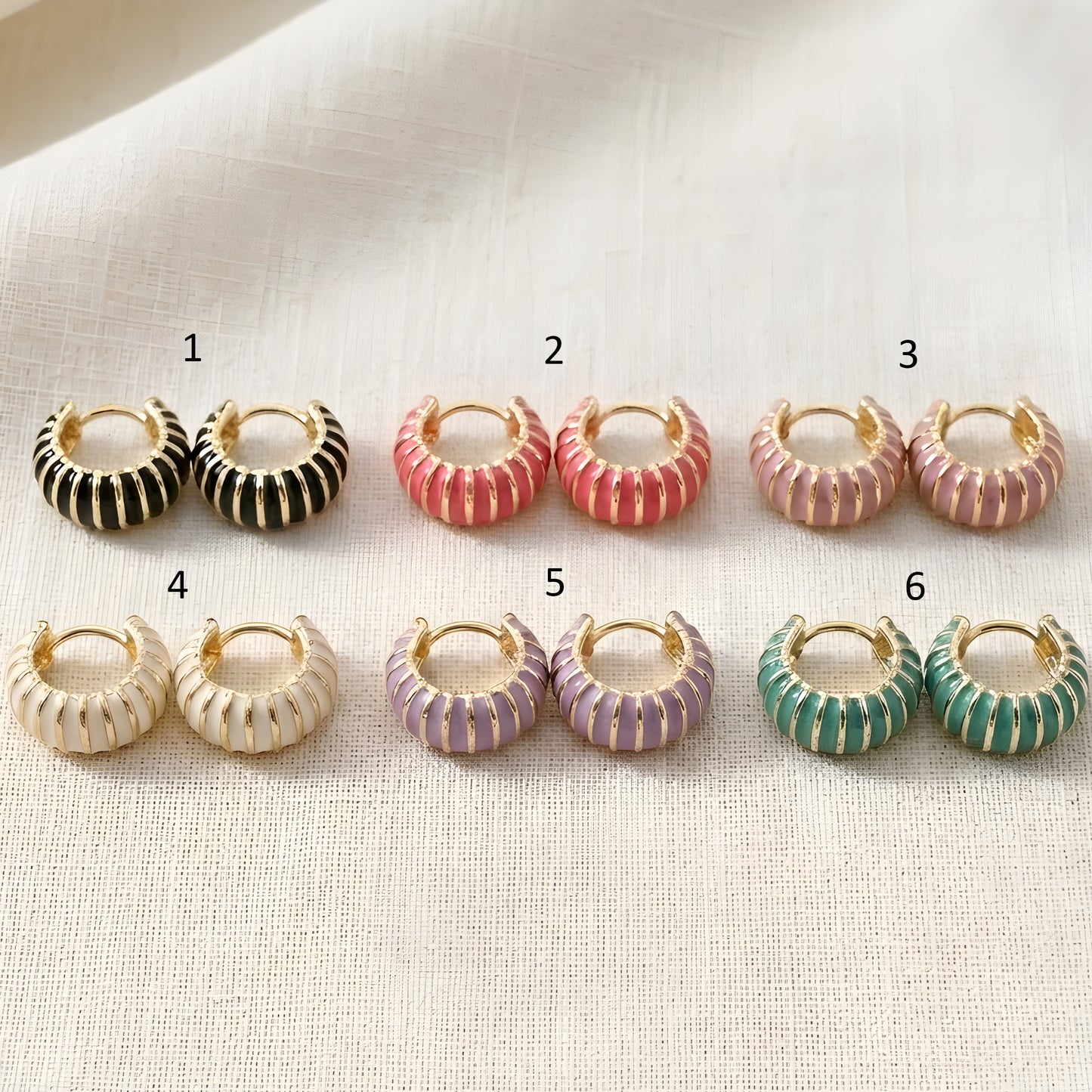 Colorful Enamel Hoop Earrings for Women