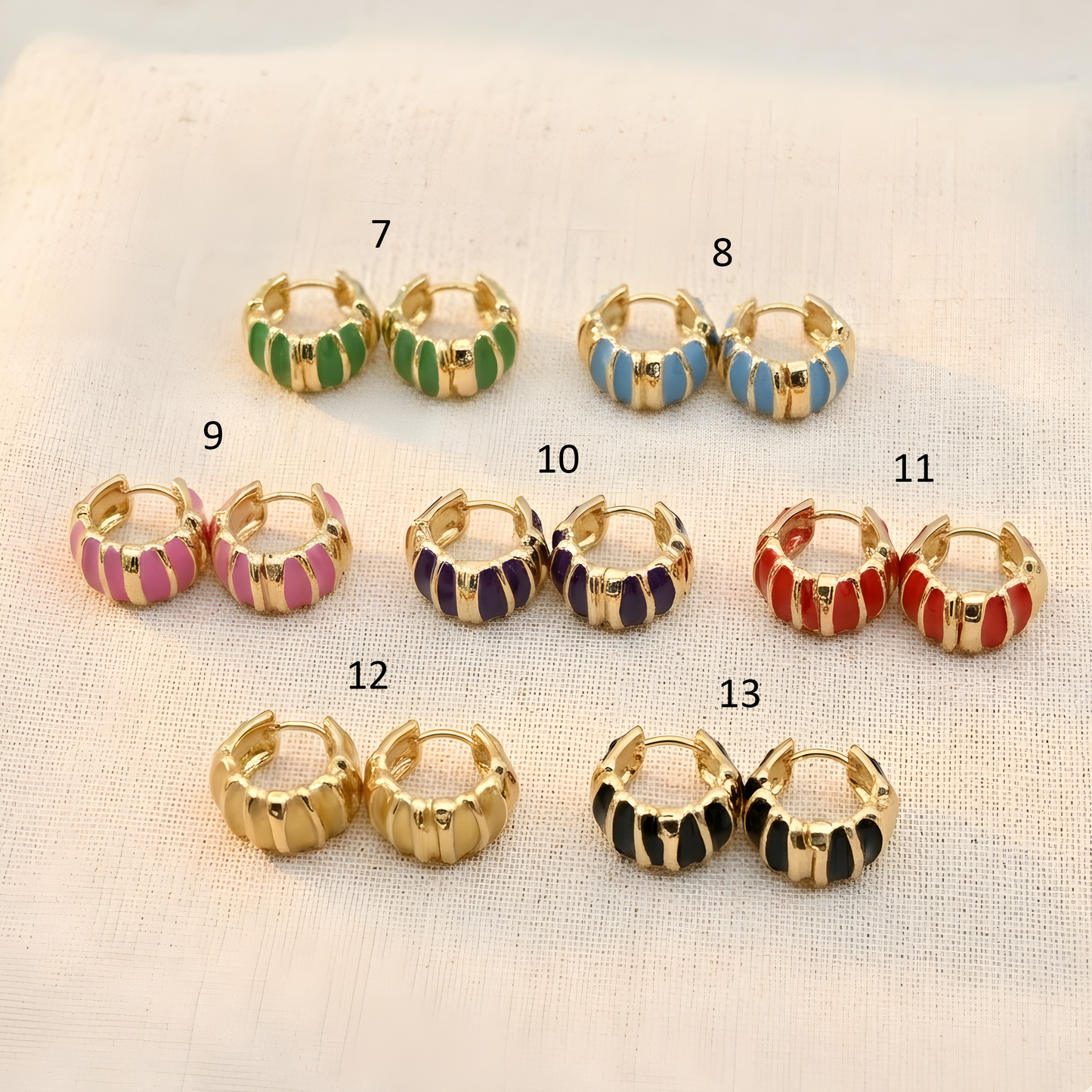 Colorful Enamel Hoop Earrings for Women