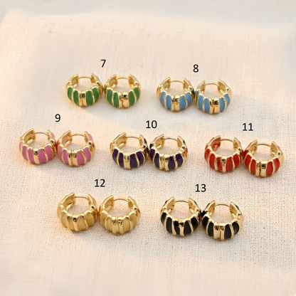Colorful Enamel Hoop Earrings for Women