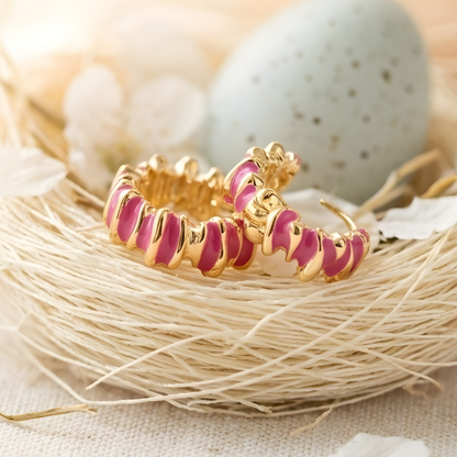 Colorful Enamel Hoop Earrings for Women