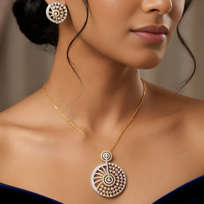 Elegant AD Necklace With Earrings