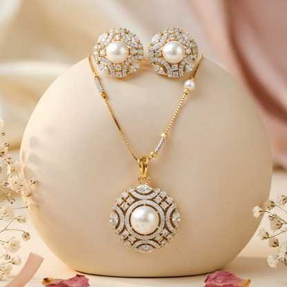 Elegant AD Necklace With Earrings
