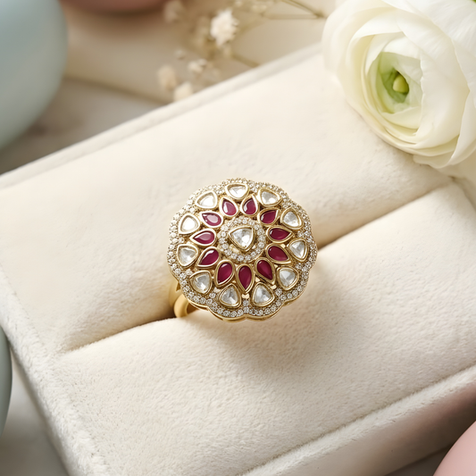 Flower Halo Polki Cocktail Ring