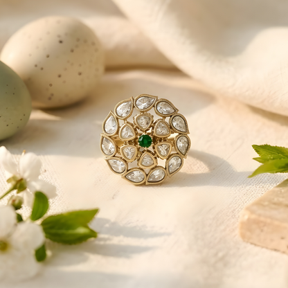 Floral Moissanite Statement Ring