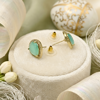 Teardrop Shape Crystal Stud Earrings