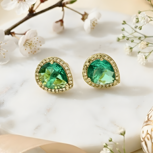 Teardrop Shape Crystal Stud Earrings