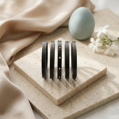 Midnight Luxe Textured Bangle Collection