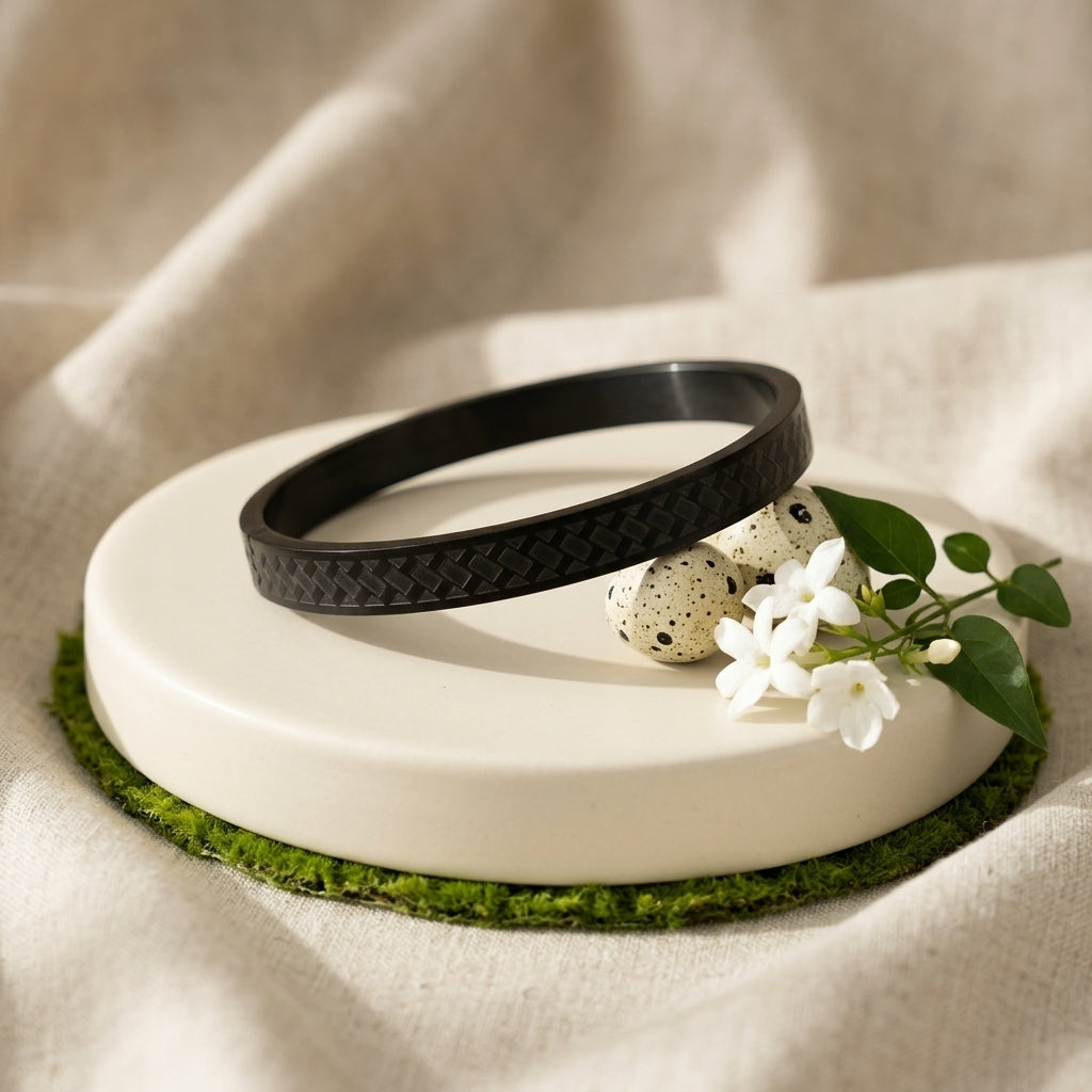 Midnight Luxe Textured Bangle Collection