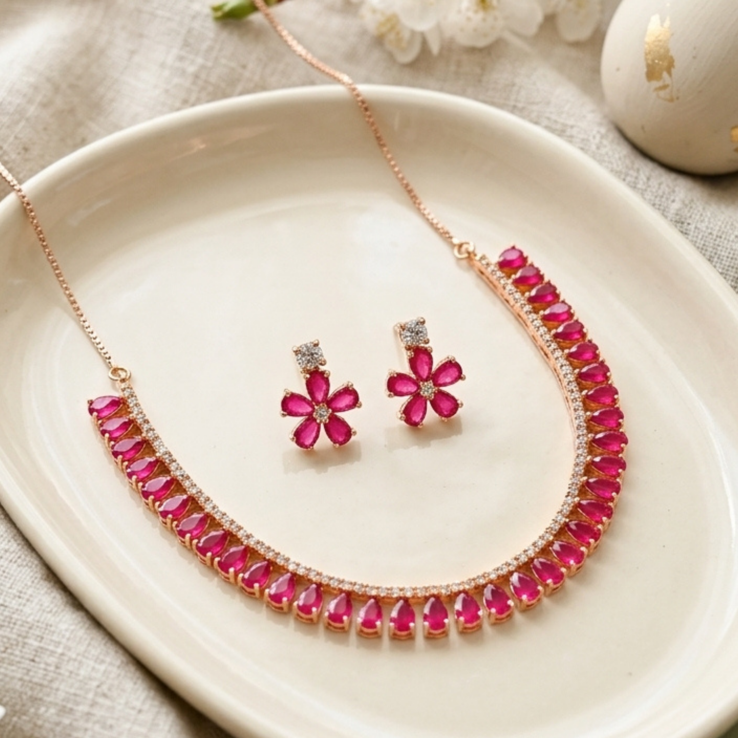 Moissanite Diamond Tennis Necklace Set
