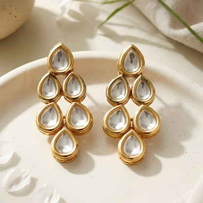 Double Line Kundan Polki Necklace Set