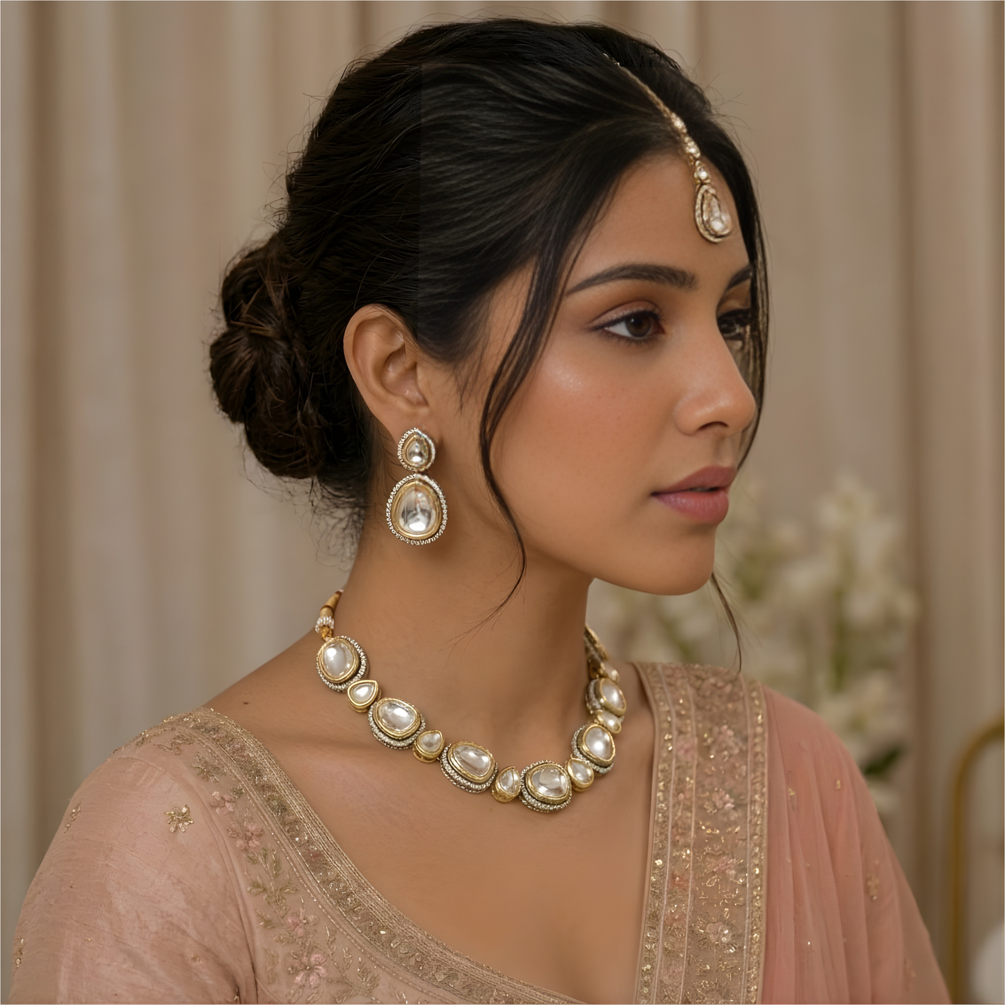 Polki Diamond Bridal Jewelry Set