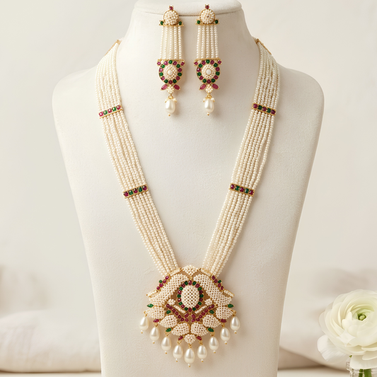 Multi-Layer Pearl Rani Haar Necklace