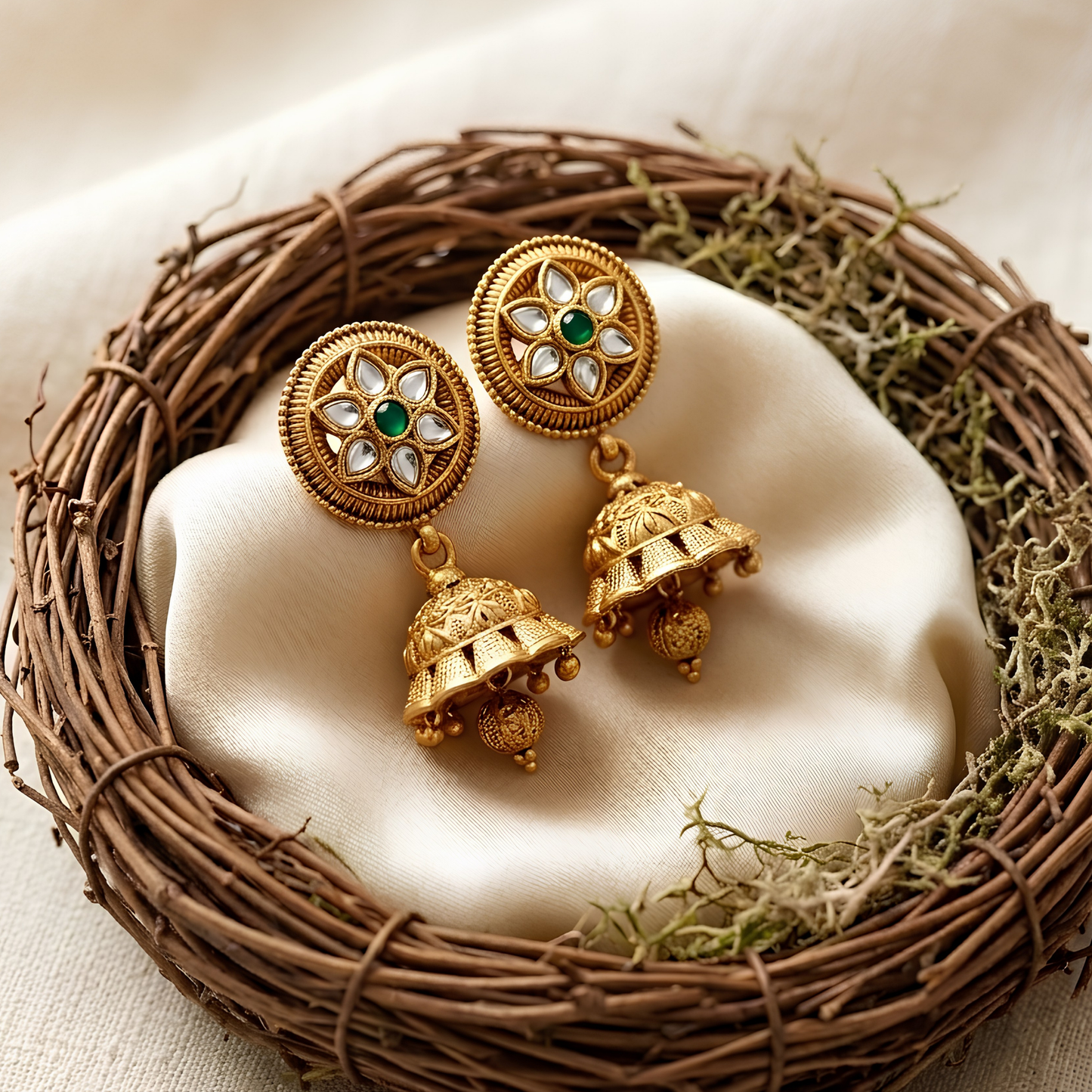Rajasthani Aad Necklace Set with Jhumka