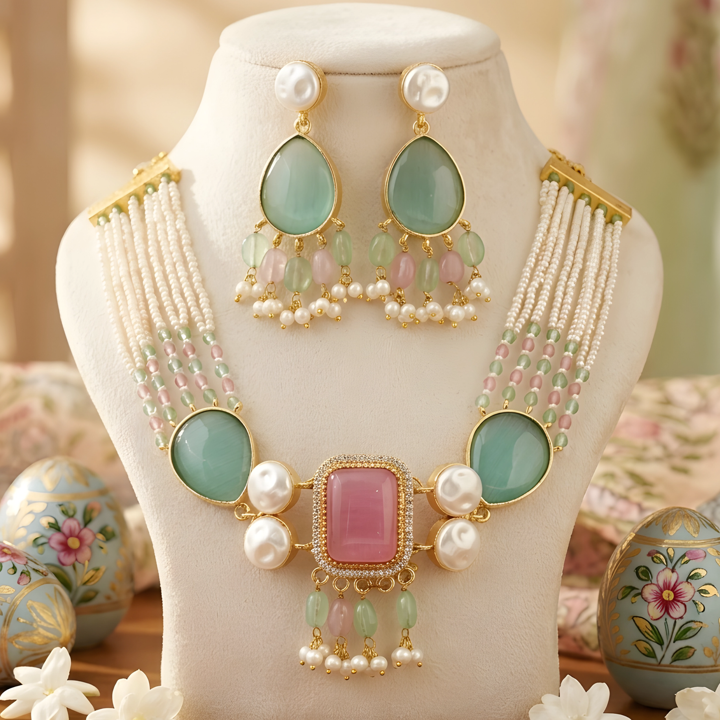 Multi-Strand Beaded Jewelry Set