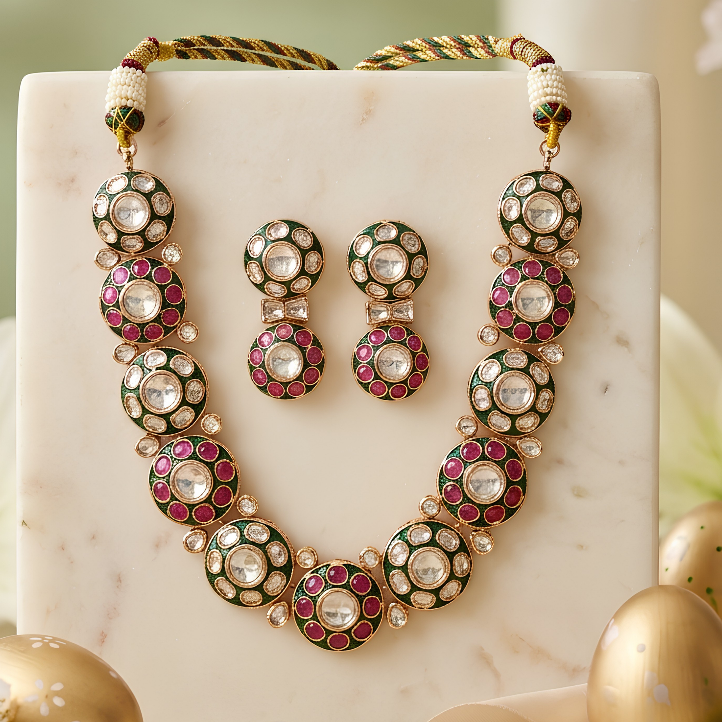 Meenakari Necklace Set with Earrings