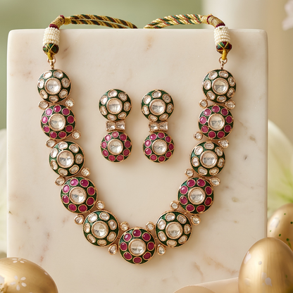 Meenakari Necklace Set with Earrings