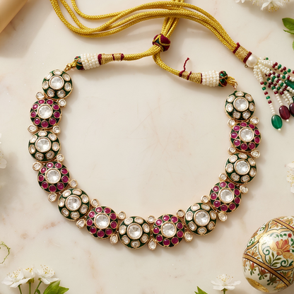 Meenakari Necklace Set with Earrings