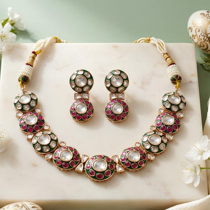 Meenakari Necklace Set with Earrings