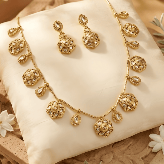 Charm Necklace Set With Earrings