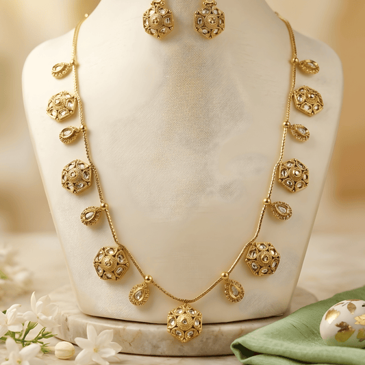 Charm Necklace Set With Earrings