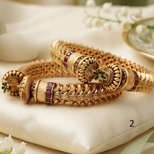 Floral Temple Kada Bangles