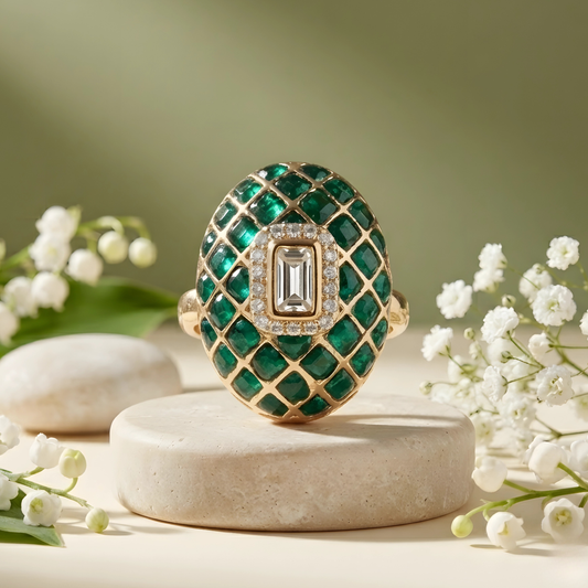 Moissanite Diamond Statement Ring