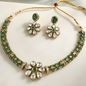 Green Moissanite Diamond Choker Necklace Set